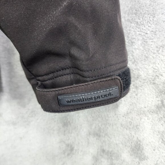 Mens Black Weatherproof Softshell Jacket Full Zip Mock Neck Pockets Stretch M - Picture 5 of 11